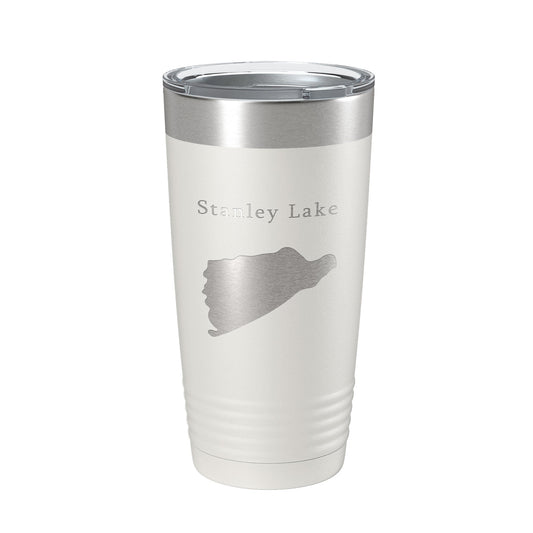 Stanley Lake Map Tumbler Travel Mug Insulated Laser Engraved Coffee Cup Idaho 20 oz